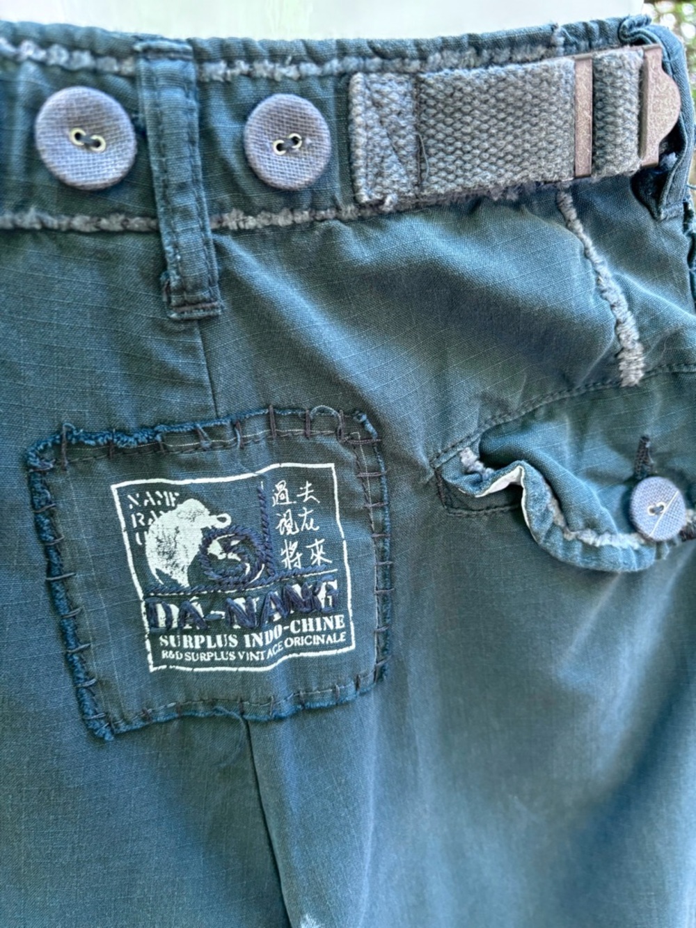Da-Nang Women's Cargo Capris in Slate Teal - Picture 6 of 9